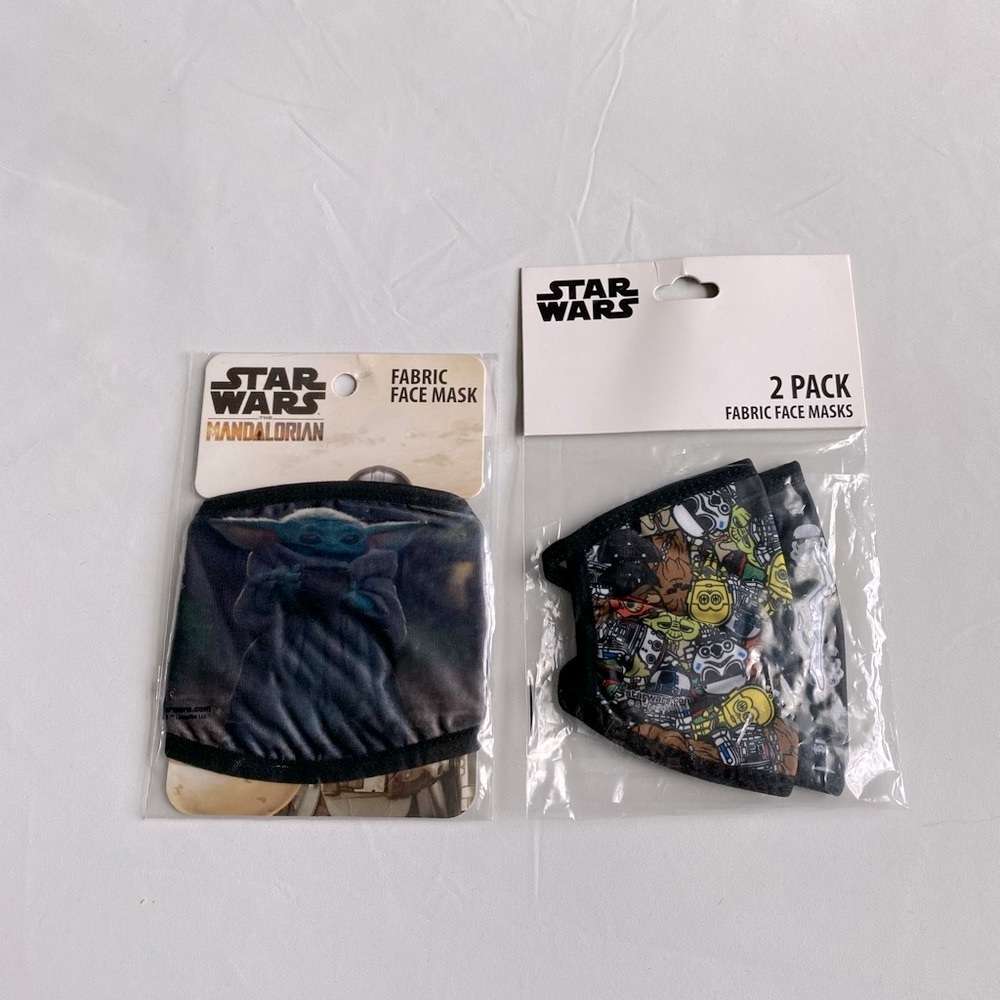 Disney Star Wars Fabric Face Masks, Lot of 3.  New in Pkgs. Ages 4 And Up.
